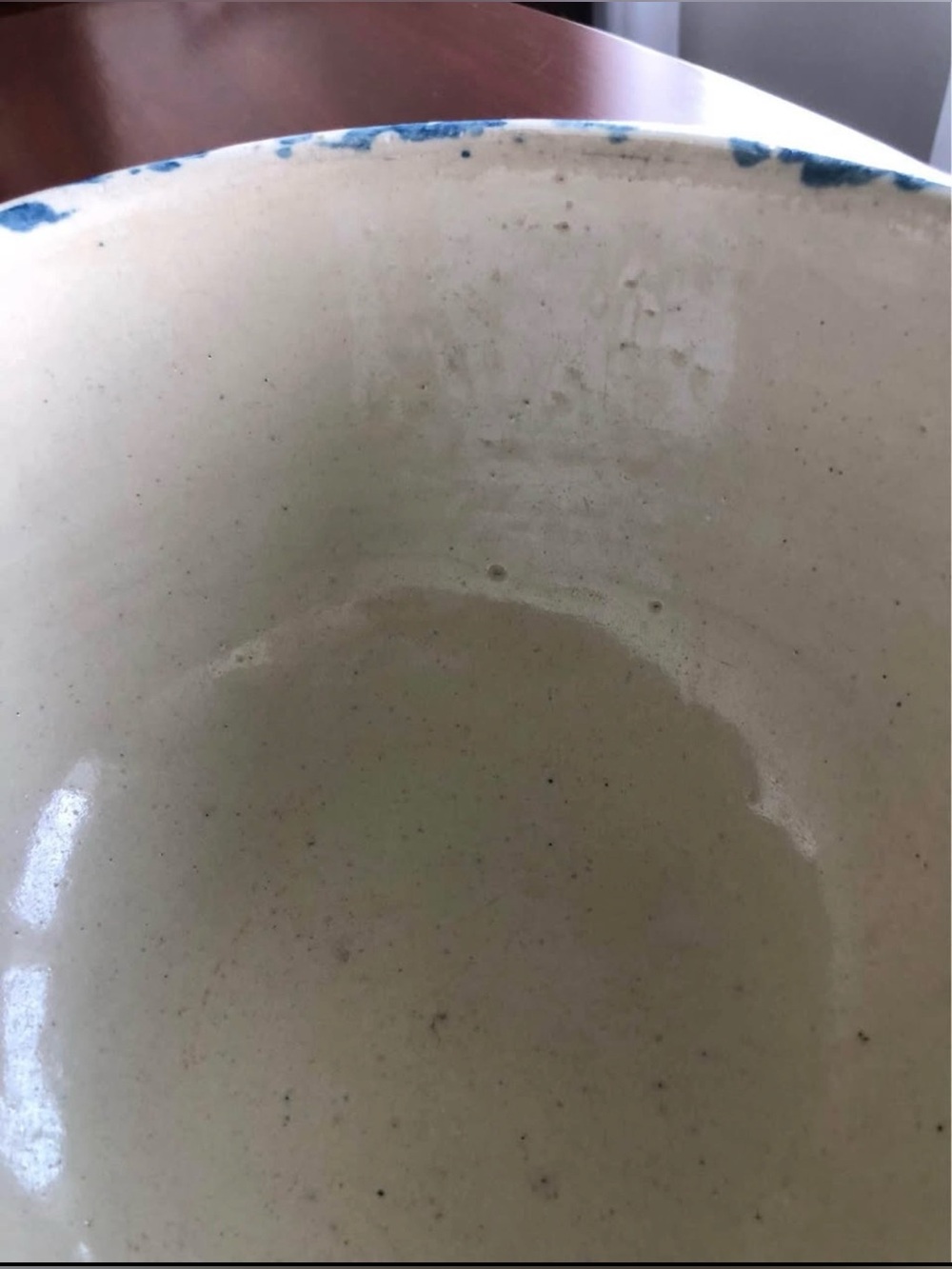 Antique Red Wing Spongeware Paneled Stoneware mixing-serving bowl 10x6” - Picture 4 of 8